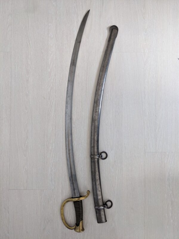 French saber model 1829, bad and scabbard: Officer's mounted artillery