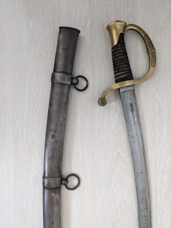 French officer's artillery saber and scabbard, model 1829