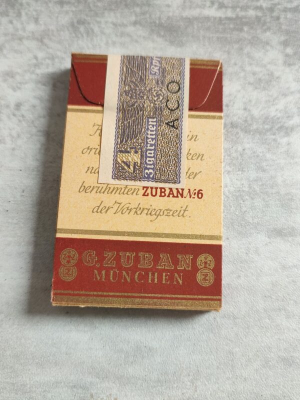 back of Zuban cigarette box