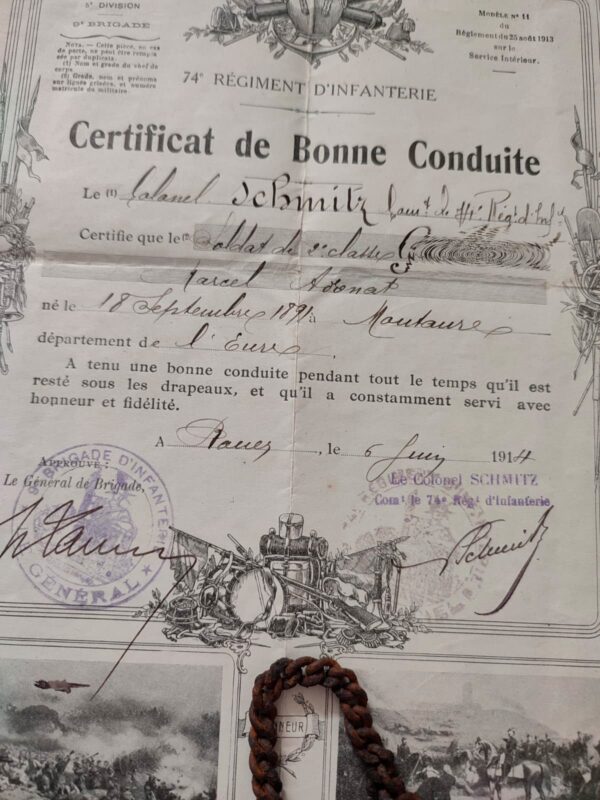 ww1 good conduct certificate