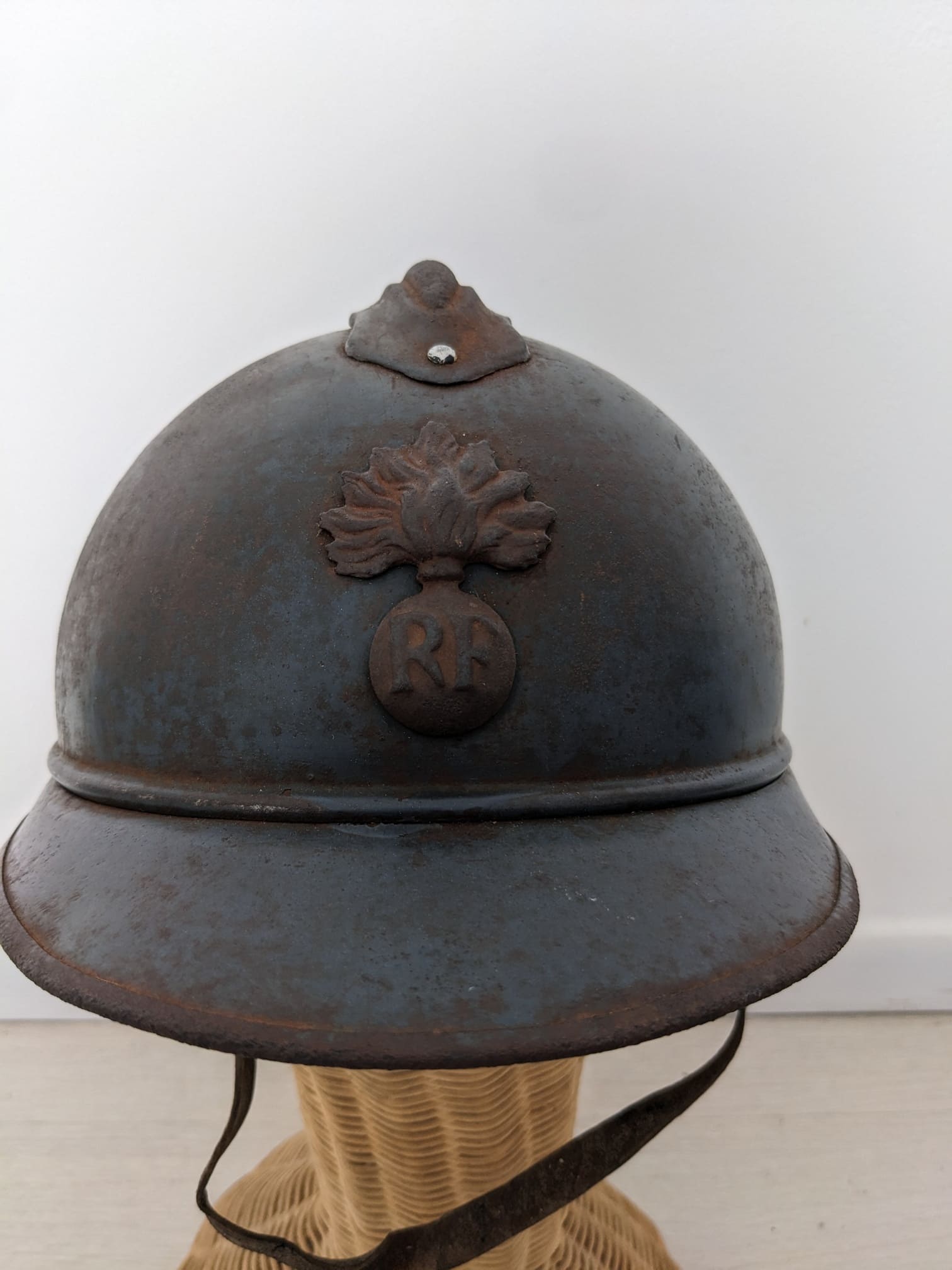 general view of the french ww1 adrian helmet