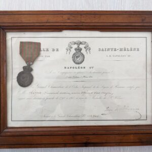 Saint Helena Medal with its original certificate from a veteran of the Battle of Berezina 1812