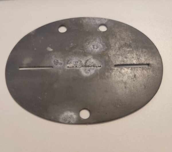 ww2 german dog tag: rear view