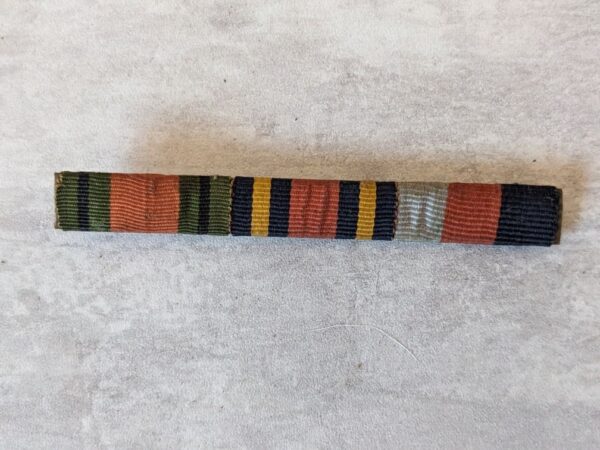 ww2 british medals and miniatures set, ribbon bar front view