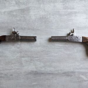 Par de Pistolas Francesas de Percusión con Llave de Caja, circa 1840 / 1850