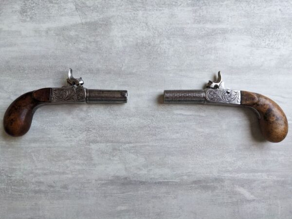 Pair of French Percussion Cap Box-Lock Pistols, circa 1840 / 1850