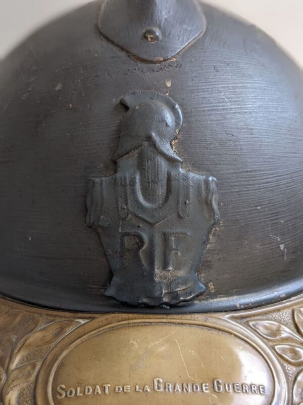 Casque Adrian Modèle 1915 du Génie avec sa Plaque de Soldat de la Grande Guerre – Image 6