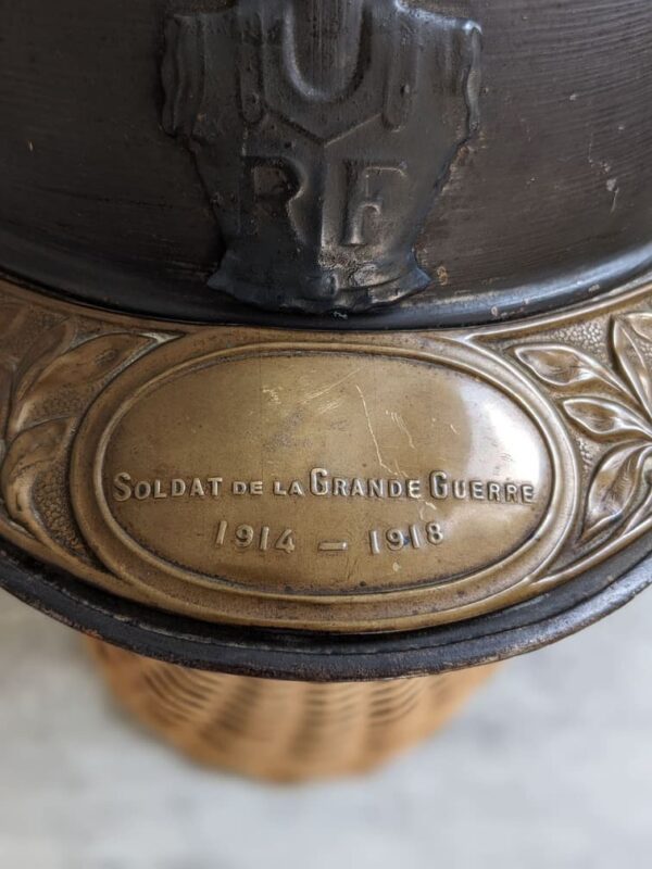Casque Adrian Modèle 1915 du Génie avec sa Plaque de Soldat de la Grande Guerre – Image 8