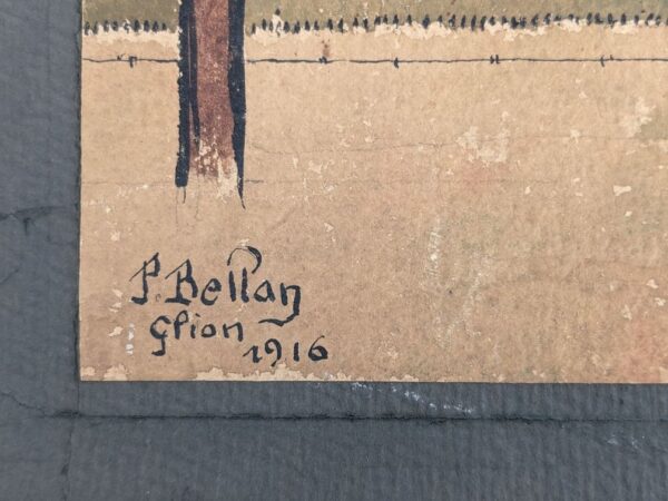 Watercolor, Souvenir of a Prisoner of War 1914–1918 - Image 4