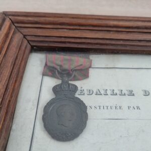 French Saint Helena Medal with its Diploma: a Soldier of the Young Guard of the First Empire
