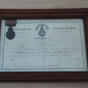 French Saint Helena Medal with its Diploma: a Soldier of the Young Guard of the First Empire