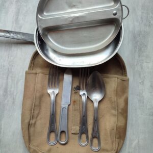 US M1942 Mess Kit and Cutlery in its M1928 Pouch