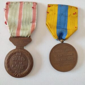 Set of Two Medals Awarded to a Zouave: Battles of the Marne and the Somme