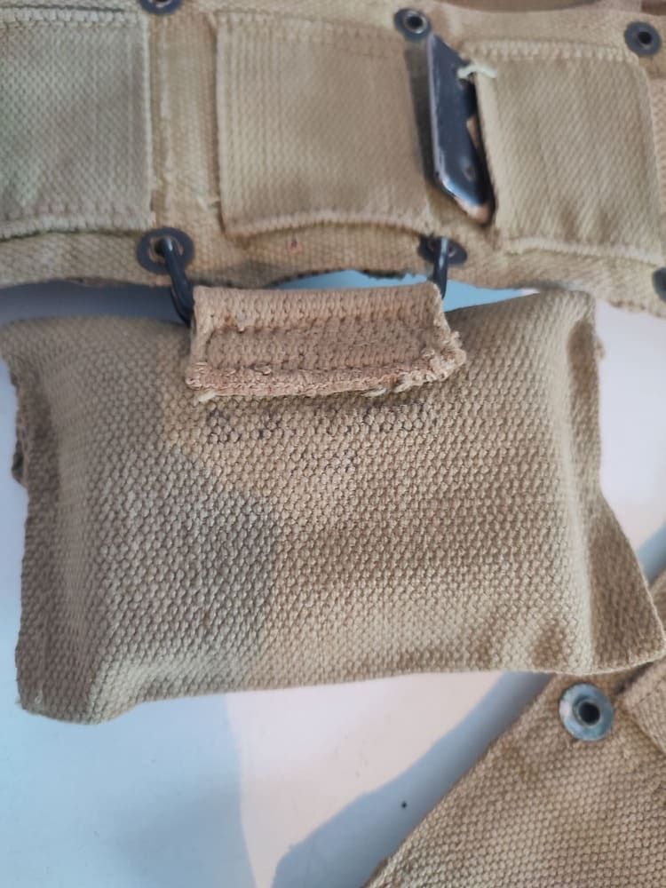 WWII US M-1923 Cartridge Belt with M-1924 First Aid Pouch - Image 6