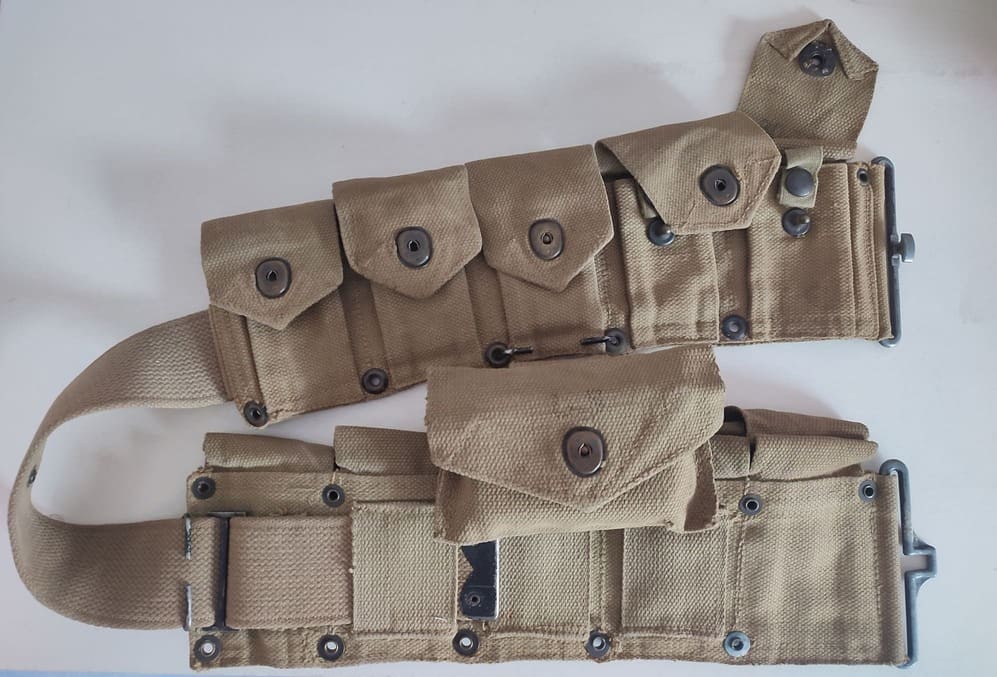 WWII US M-1923 Cartridge Belt with M-1924 First Aid Pouch
