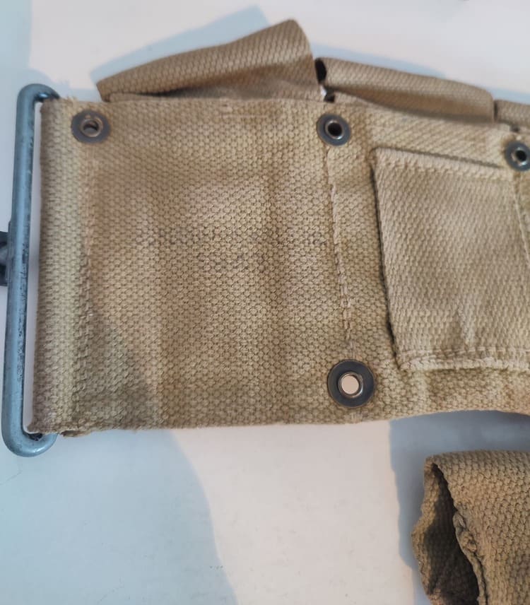 WWII US M-1923 Cartridge Belt with M-1924 First Aid Pouch - Image 7