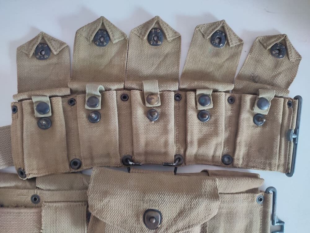 WWII US M-1923 Cartridge Belt with M-1924 First Aid Pouch - Image 3