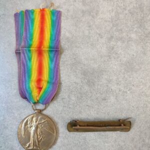 British Inter-Allied Victory Medal awarded to a Lancashire Fusiliers Soldier with Wound Stripe badge