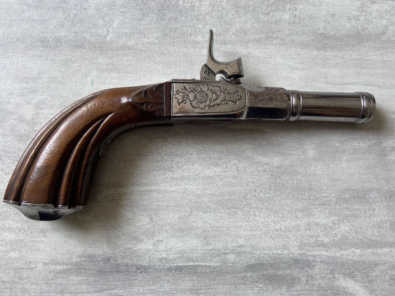 Small Boxlock Percussion Pistol, France, circa 1860
