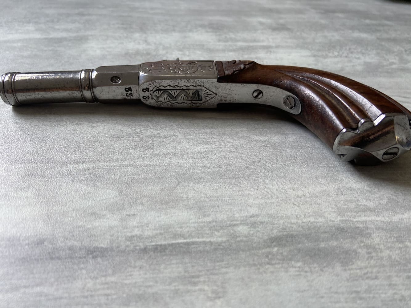 Small Boxlock Percussion Pistol, France, circa 1860 - Image 6