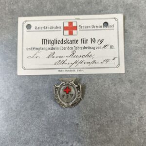 WWI Germany, Vaterländischer Frauenverein Badge with Membership Card