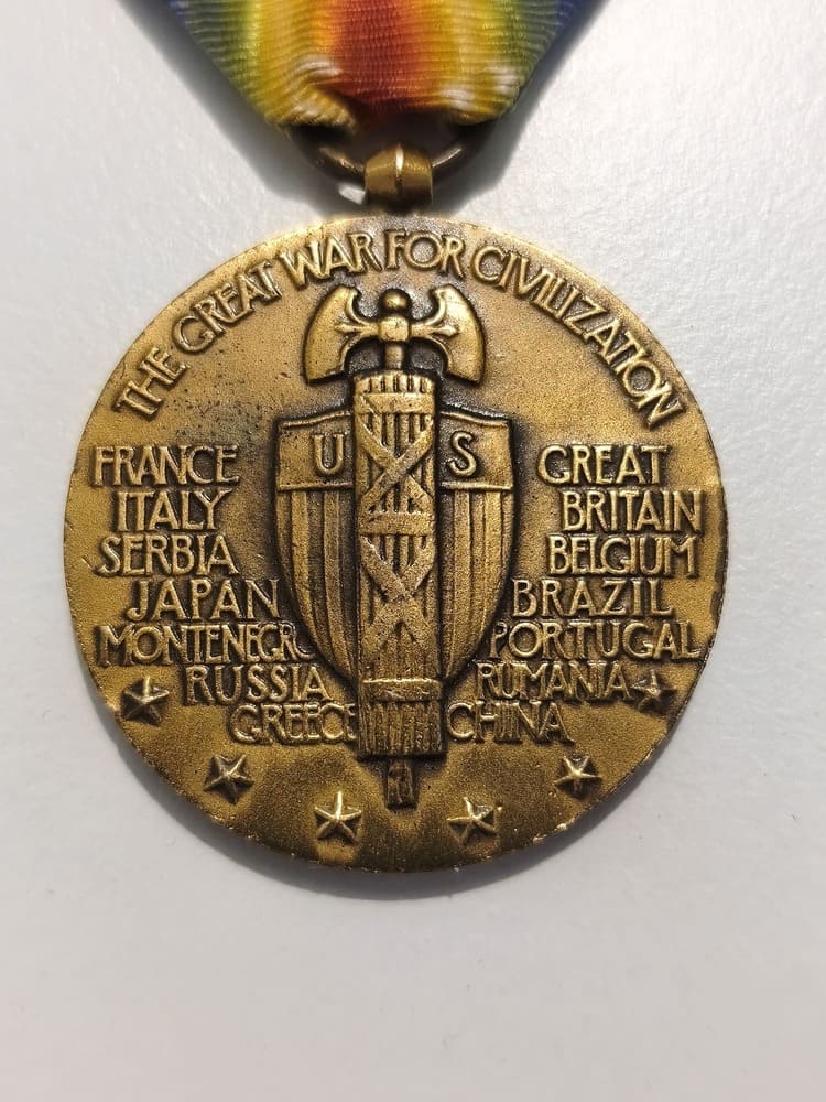 US WWI Victory Medal, 5 Campaign Clasps - Image 5
