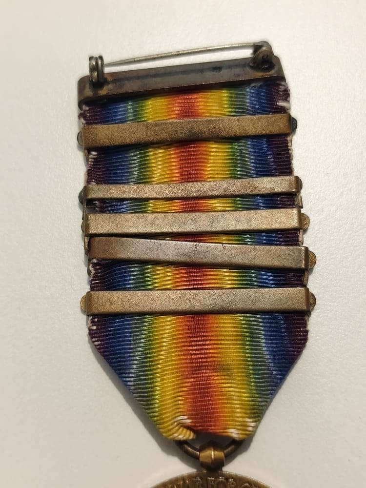 US WWI Victory Medal, 5 Campaign Clasps - Image 6