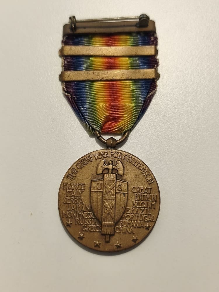 US WWI Victory Medal, 2 Clasps - Image 4